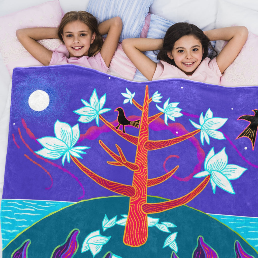 Magnolia Tree Ultra-Soft Micro Fleece Blanket 60"x50"