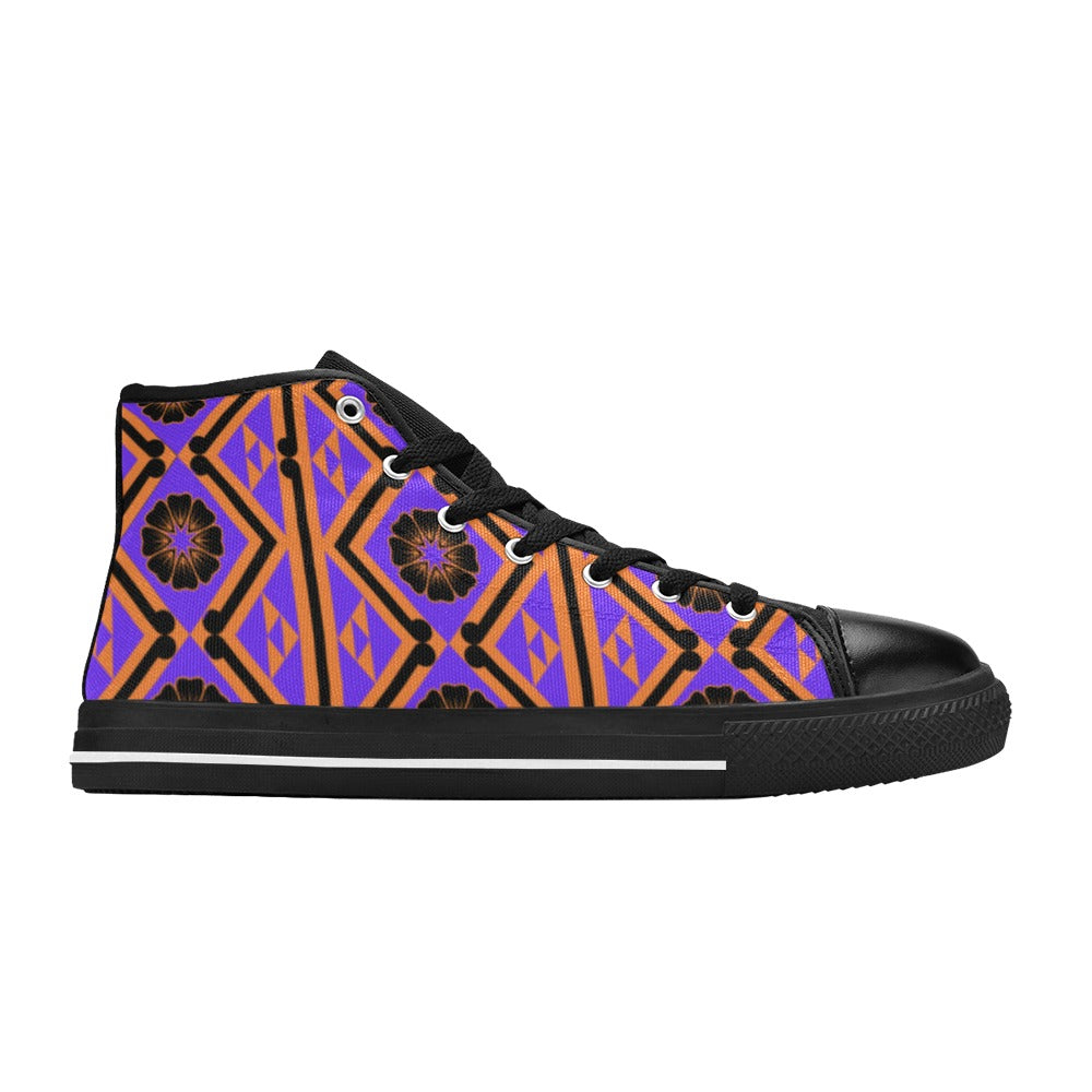 Kawa Women's High Top Canvas Shoes-4 Sides (Model 017)