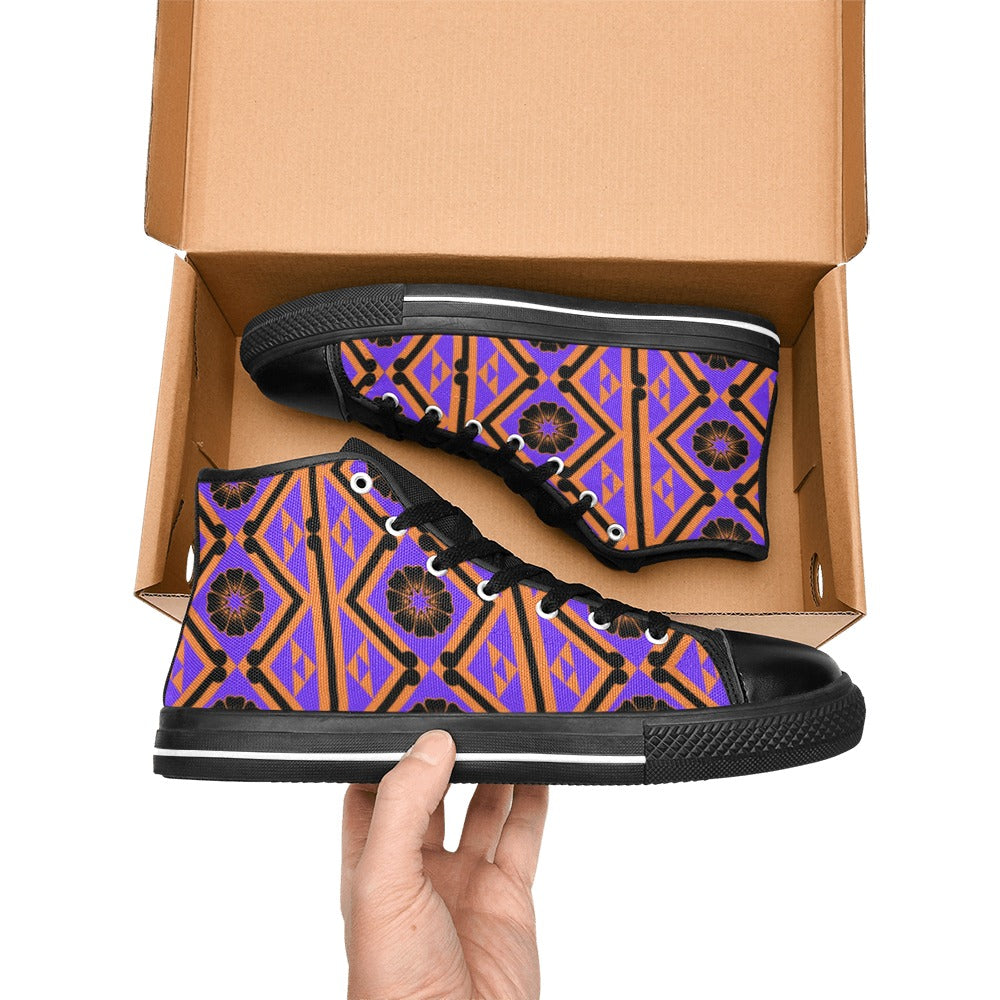Kawa Women's High Top Canvas Shoes-4 Sides (Model 017)