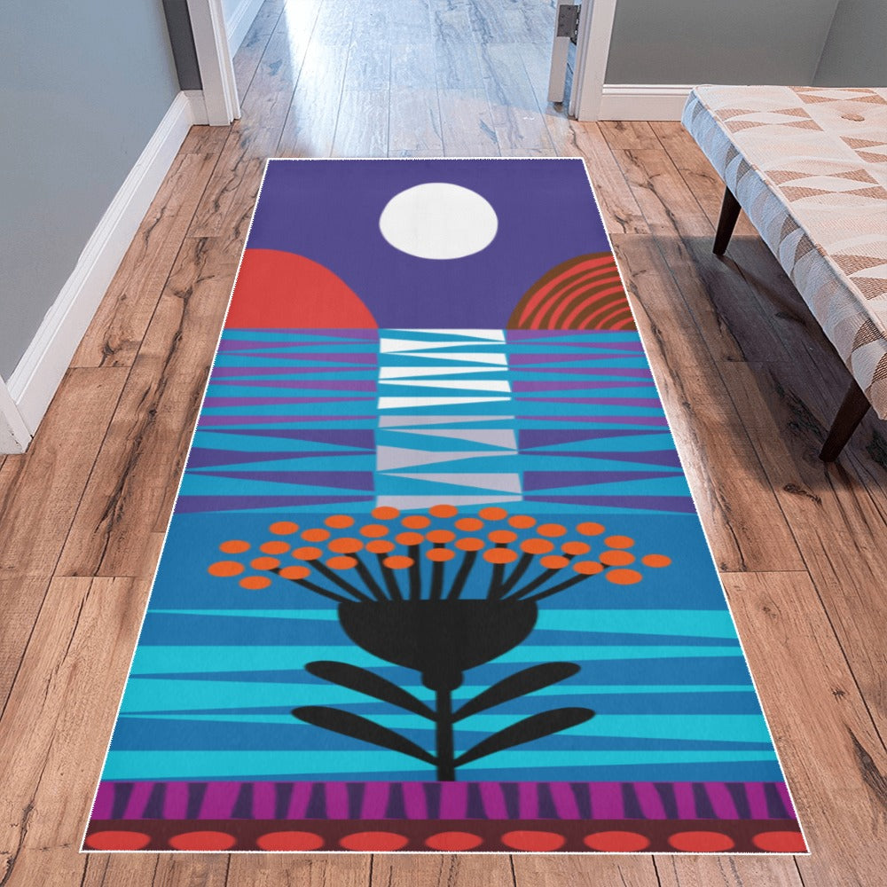 Moon Flower Area Rug 9'6''x3'3''