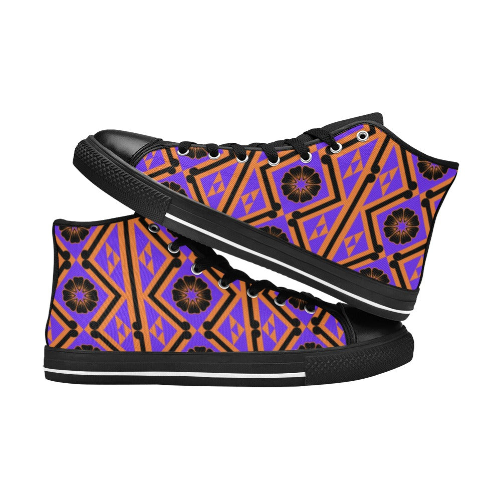 Kawa Women's High Top Canvas Shoes-4 Sides (Model 017)