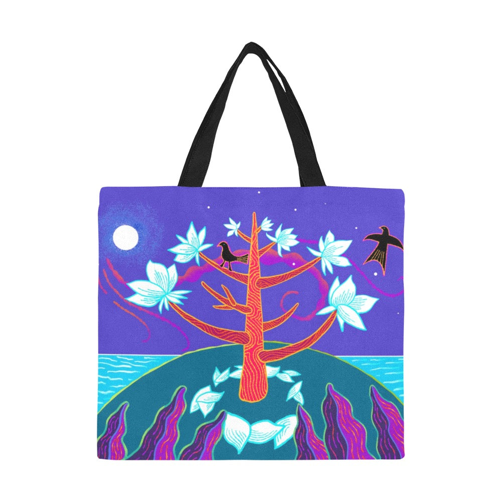 Magnolia Tree Tote Bag All Over Print Canvas Tote Bag/Large (Model 1699)