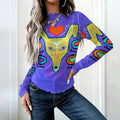 Women's High Neck Mesh Top – Yallow Dog Print