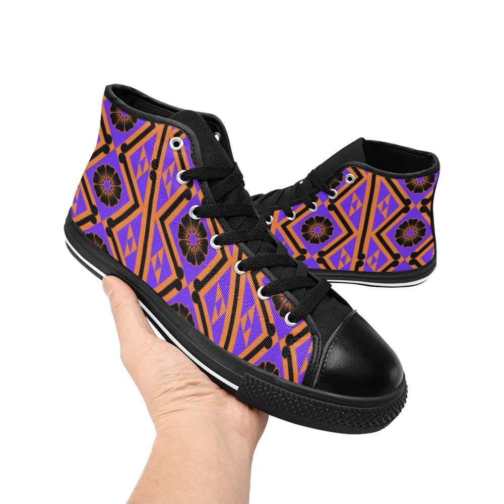 Kawa Women's High Top Canvas Shoes-4 Sides (Model 017)