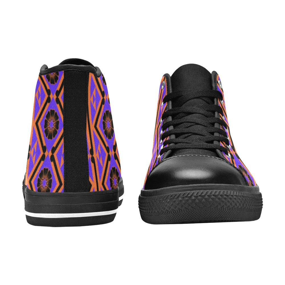 Festive Women's High Top Canvas Shoes-4 Sides (Model 017)