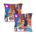 Velvet Pillow Cases 18x18 Inch – Lady and Moon Print