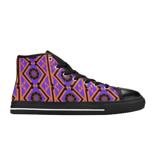 Festive Women's High Top Canvas Shoes-4 Sides (Model 017)