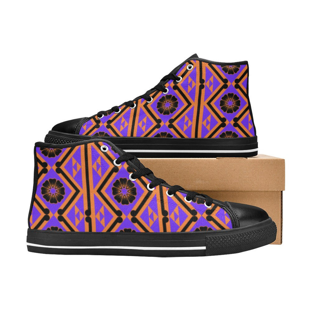 Kawa Women's High Top Canvas Shoes-4 Sides (Model 017)