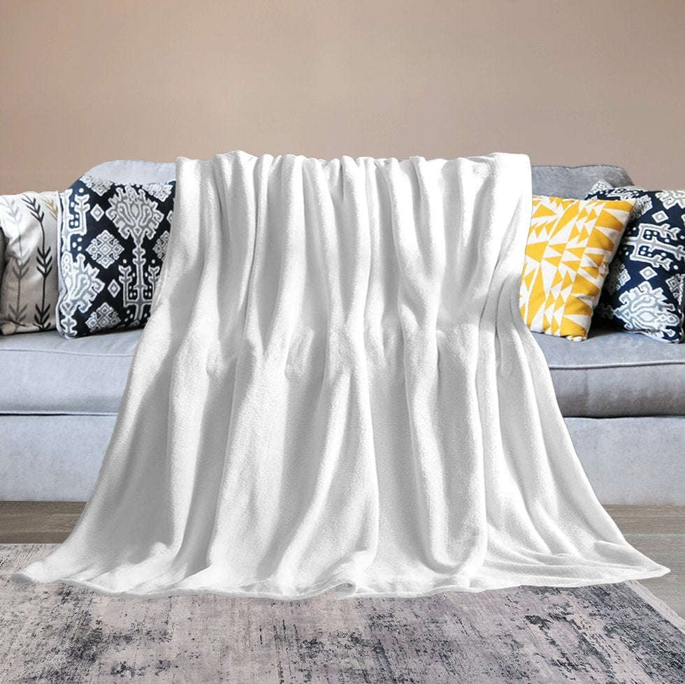 Lady and Moon Flannel Blanket 70"x80" (Double-Sided Print)