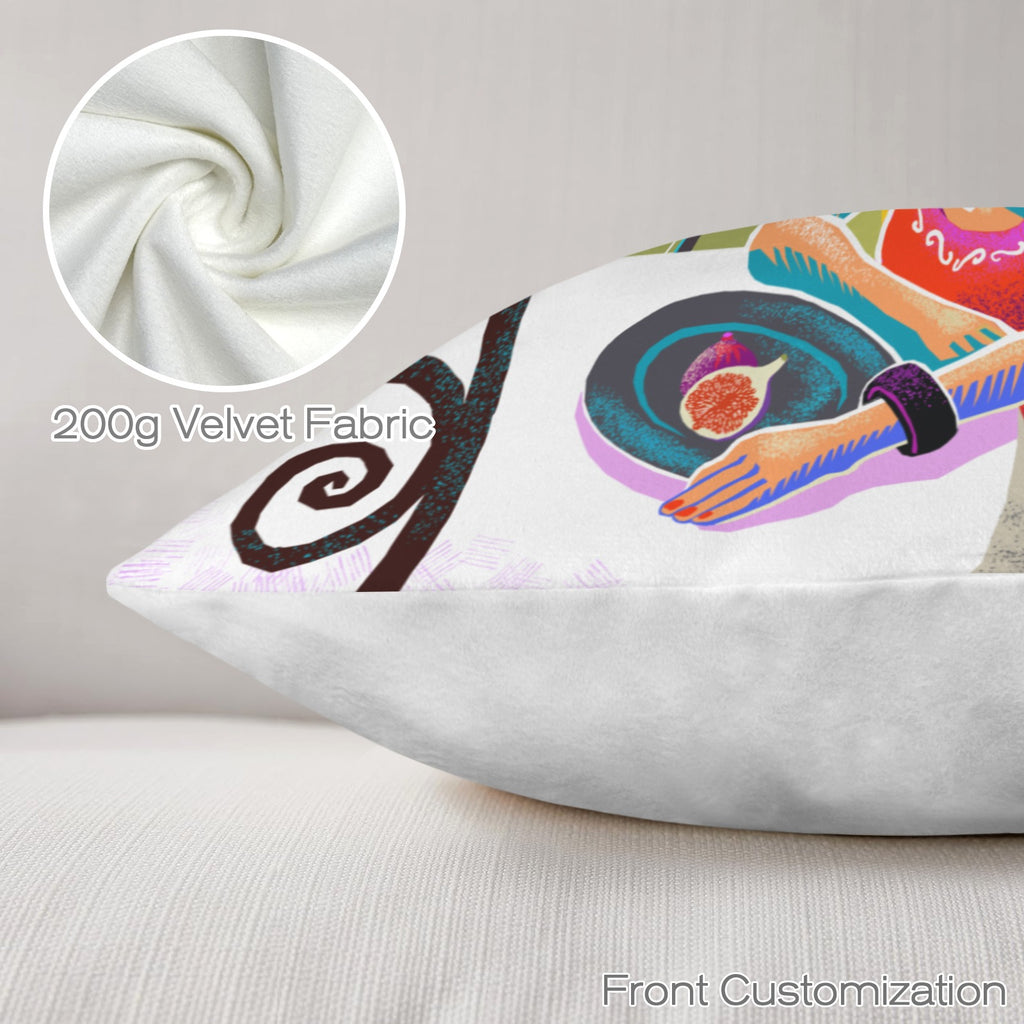 Velvet Pillow Cases 18x18 Inch – Lady and Moon Print