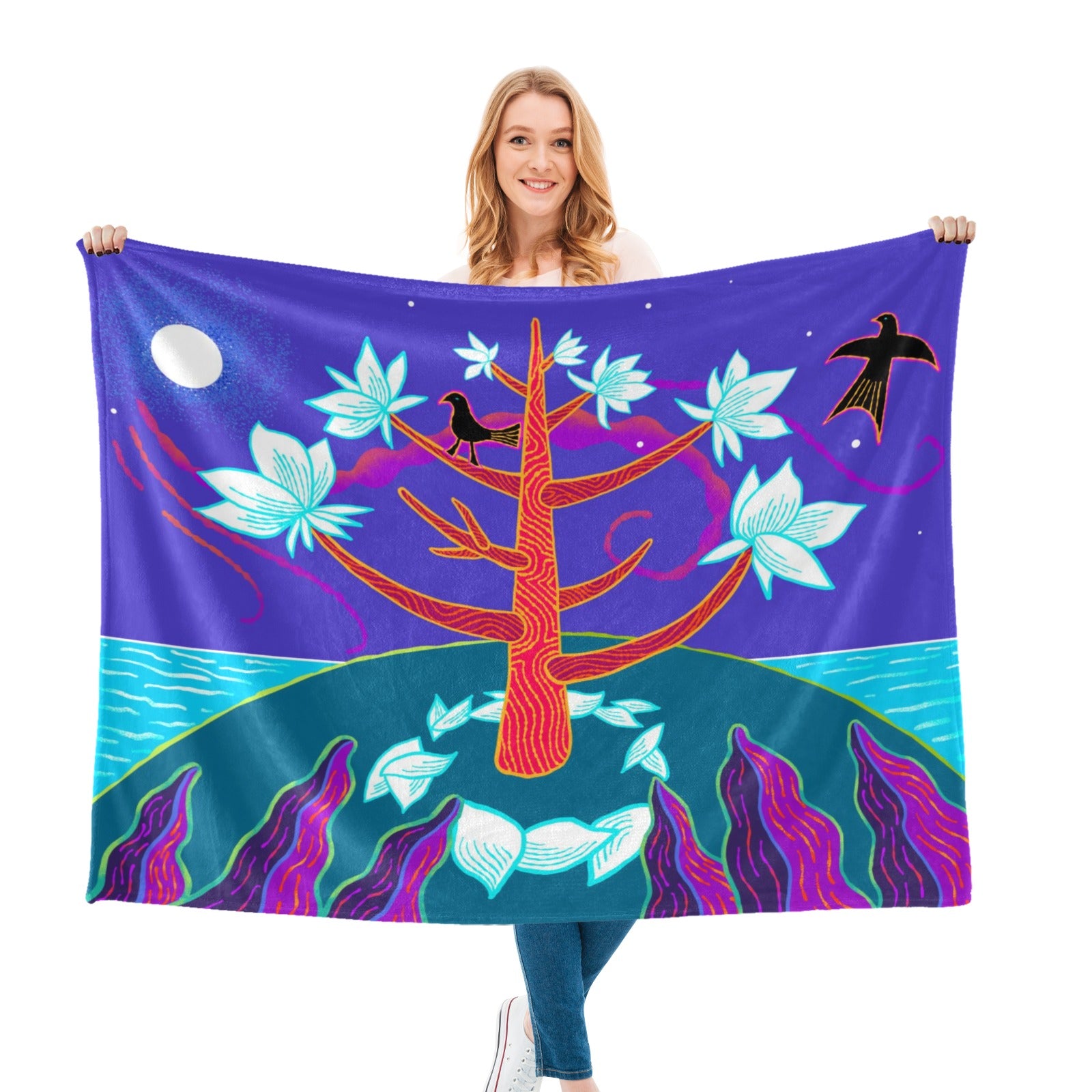 Magnolia Tree Ultra-Soft Micro Fleece Blanket 60"x50"