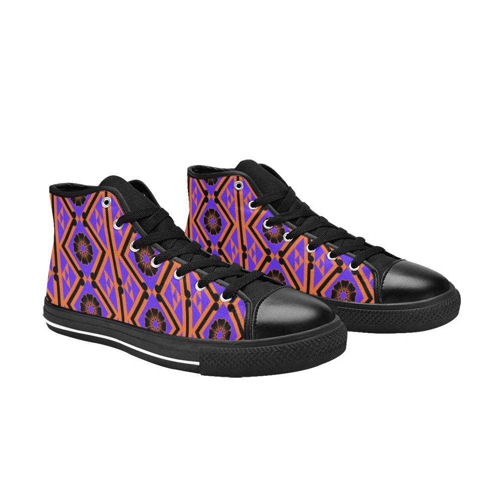 Festive Women's High Top Canvas Shoes-4 Sides (Model 017)
