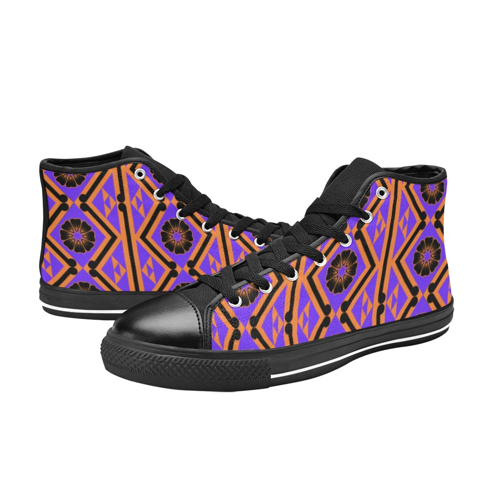 Kawa Women's High Top Canvas Shoes-4 Sides (Model 017)