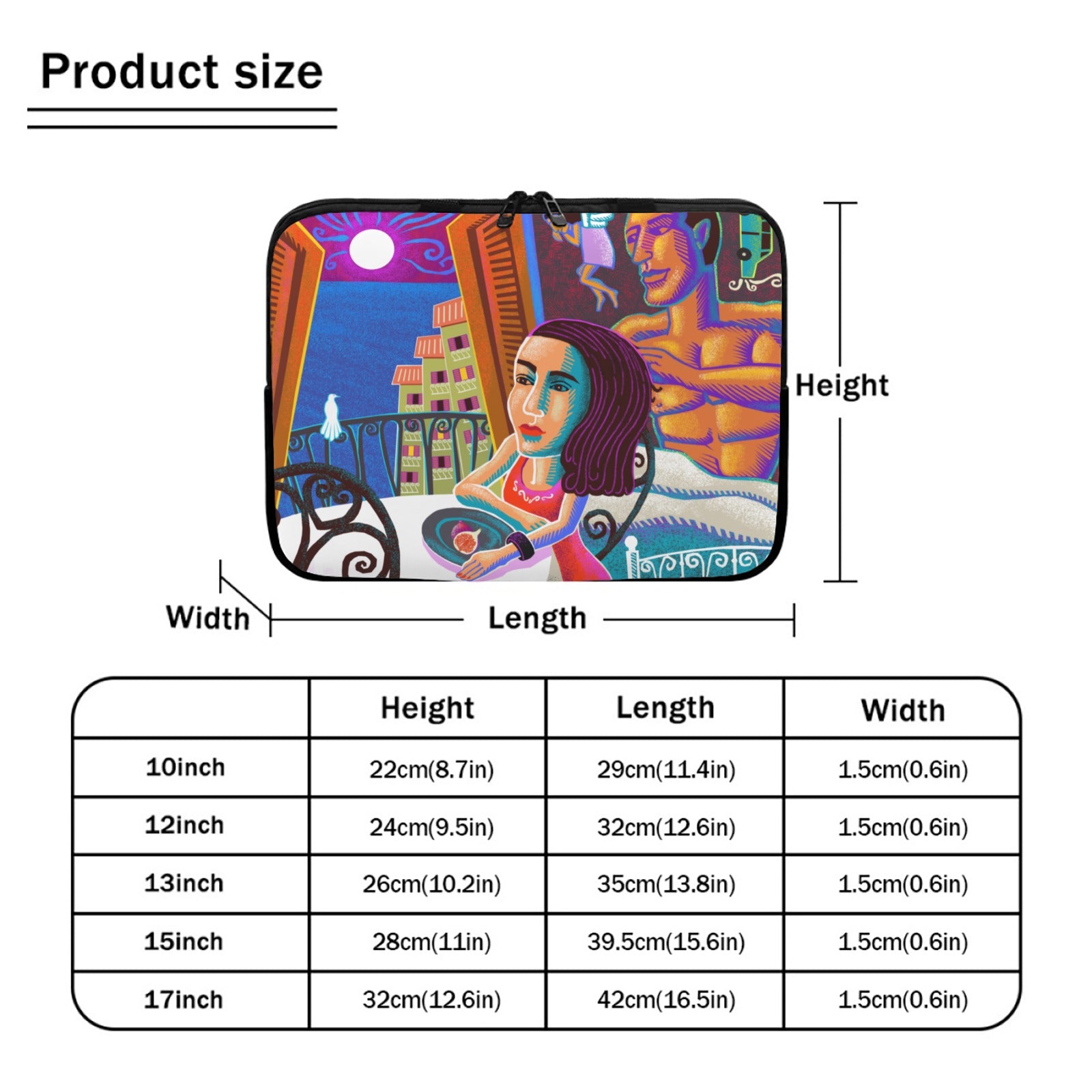 Lady and Moon Laptop Sleeve (15-Inch)