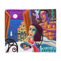 Celestial Throw Blanket – Lady and Moon Boho Fleece, 60x50 Inch, Ultra-Soft, Machine Washable